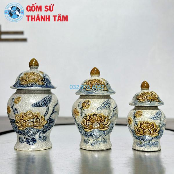 Đồ thờ men rạn rời sen choé