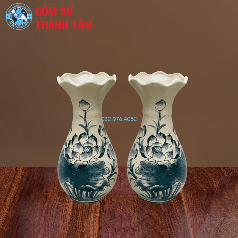 Đồ thờ men tràm cổ rời sen bình hoa