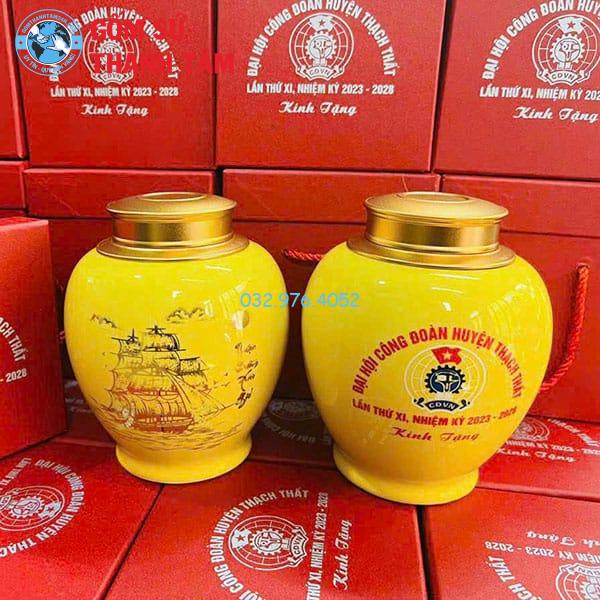 Hộp Đựng Chè Dạng Bầu Có Chân