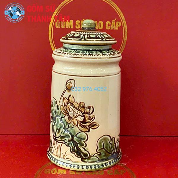 Hộp Đựng Chè Đắp Nổi Dáng Cao