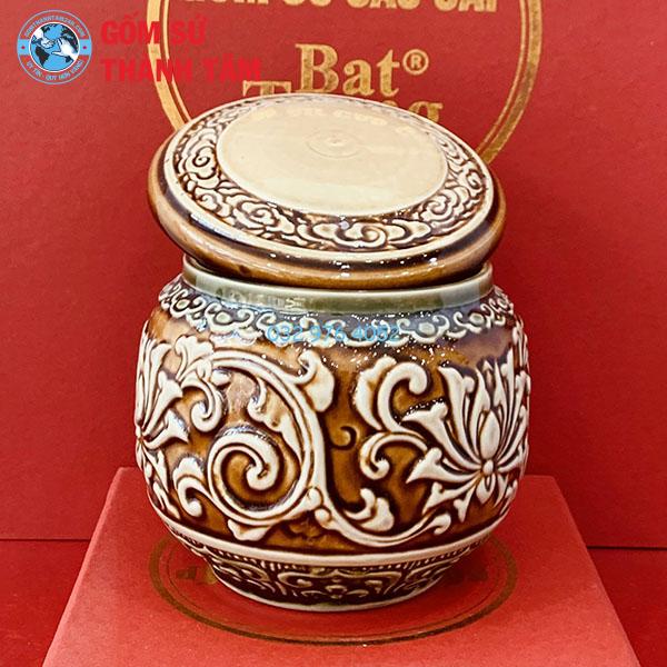 Hộp Đựng Chè Đắp Nổi Dáng Cao