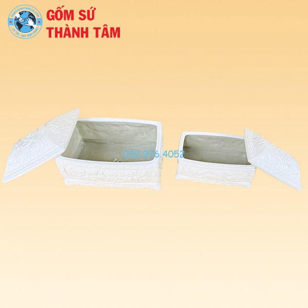 Hũ Tro Nằm Ngang Trắng