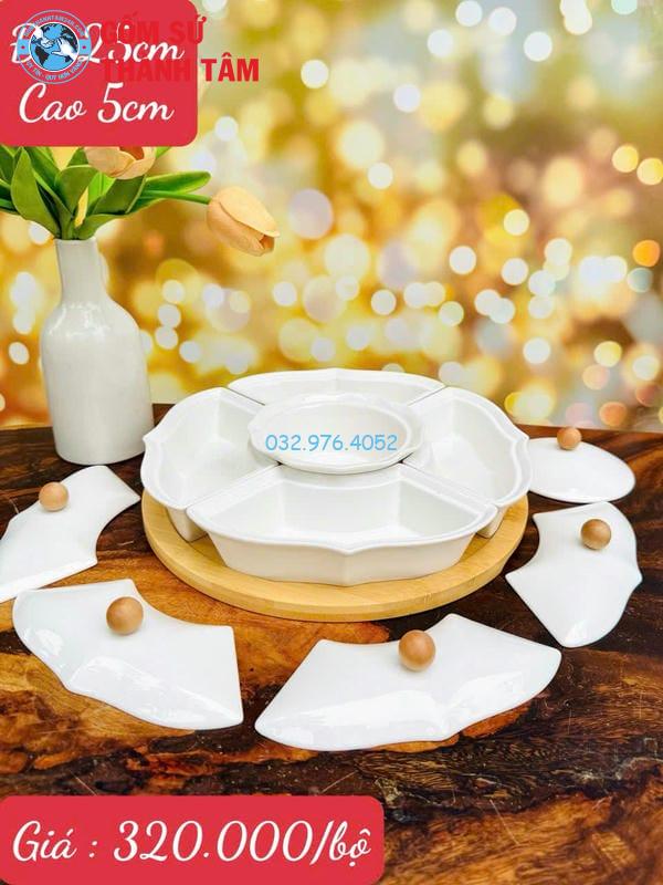 Khay đựng mứt kẹo hoa sen