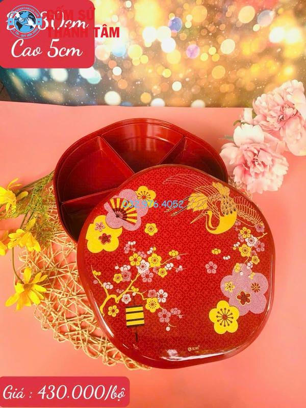 Khay đựng mứt kẹo mai hạc
