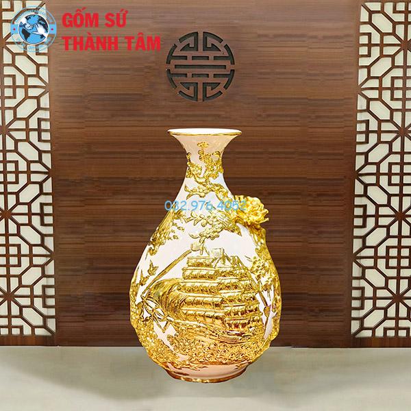 Lục Bình Tỳ Bà Dát Vàng Thuận Buồm
