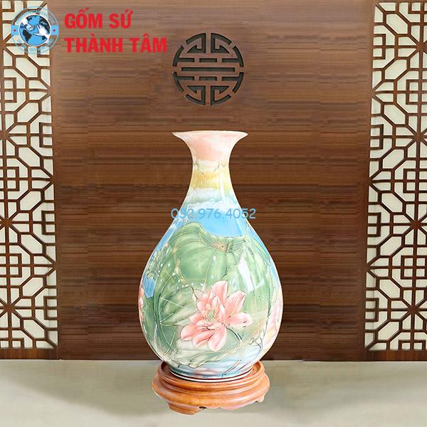 Lục Bình Tỳ Bà Hoa Sen 3D