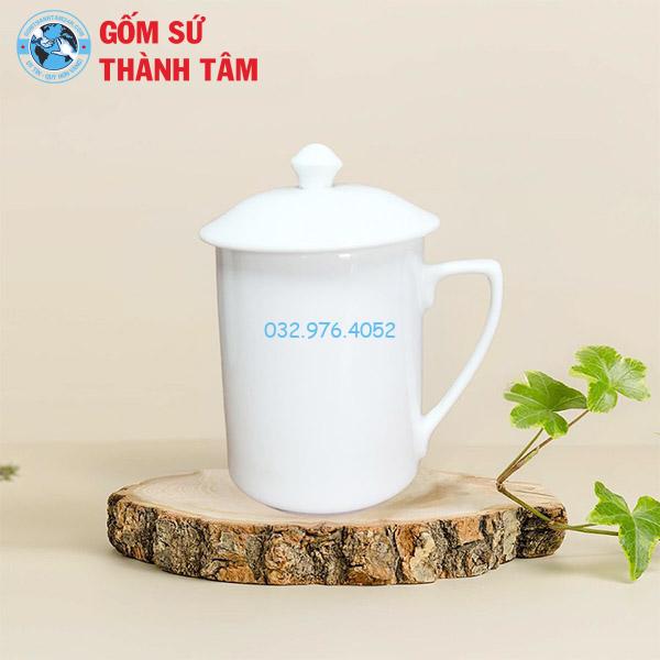 Ly Sứ Có Nắp Đậy Trắng Trơn