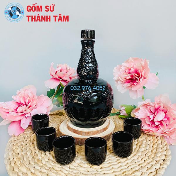 Nậm Rượu Qủa Táo Đen Bóng