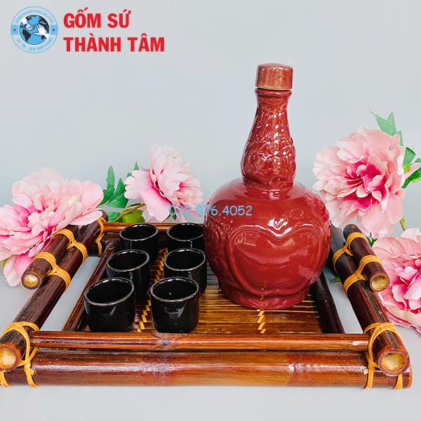 Nậm Rượu Qủa Táo Nâu Bóng