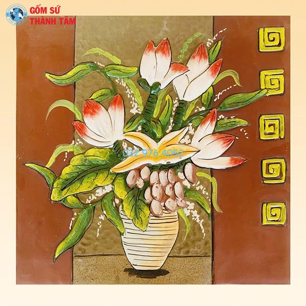 Tranh Gốm Đắp Nổi Không Khung | Hoa