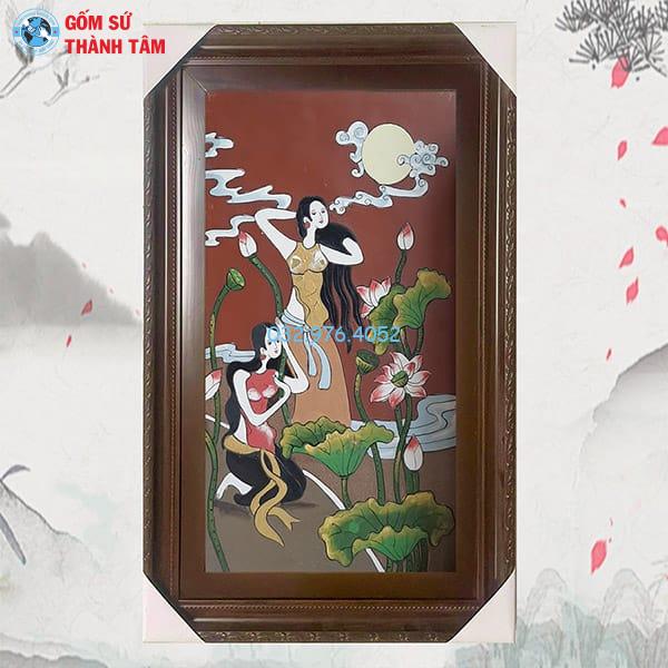 Tranh Gốm Đắp Nổi Khung Chữ Nhật Đứng