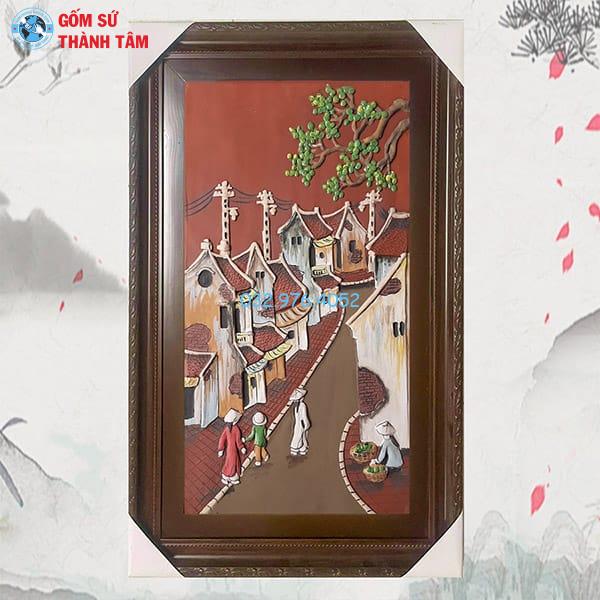 Tranh Gốm Đắp Nổi Khung Chữ Nhật Đứng