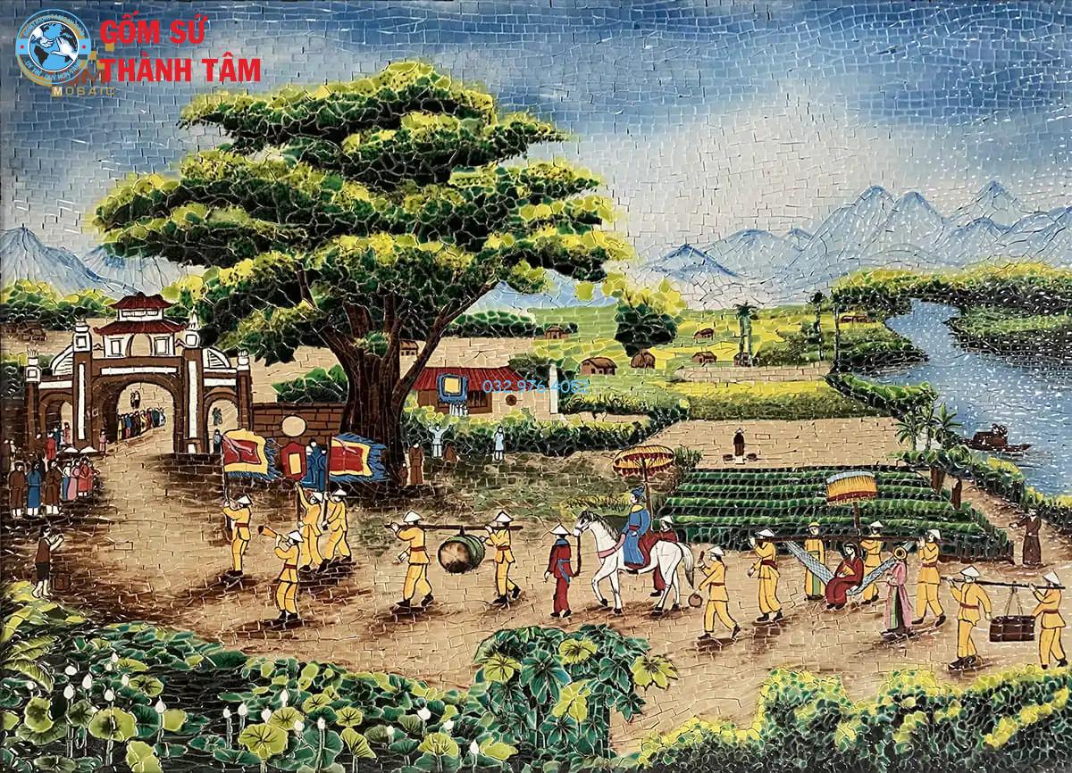 Tranh gốm Mosaic vinh quy bái tổ