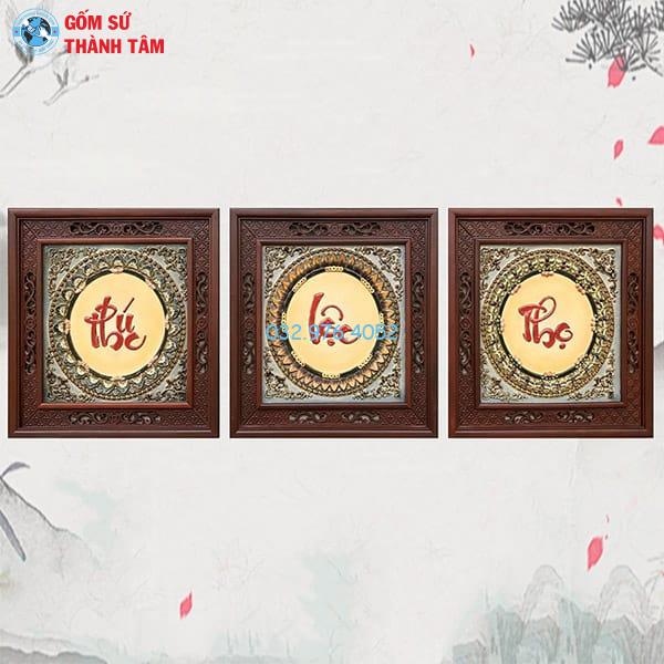 Tranh Gốm Theo Bộ 3 | Các Mẫu Chữ