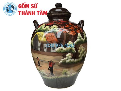 Lựa chọn bình ngâm rượu bằng gốm sứ sẽ giúp tăng thêm tính thẩm mỹ cho không gian
