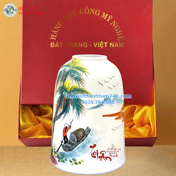 BÌNH HOA GỐM GIÁ RẺ CẢNH SÔNG NƯỚC HỮU TÌNH