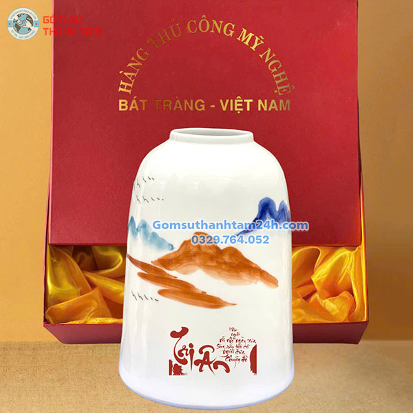 BÌNH HOA GỐM GIÁ RẺ CẢNH SÔNG NƯỚC HỮU TÌNH