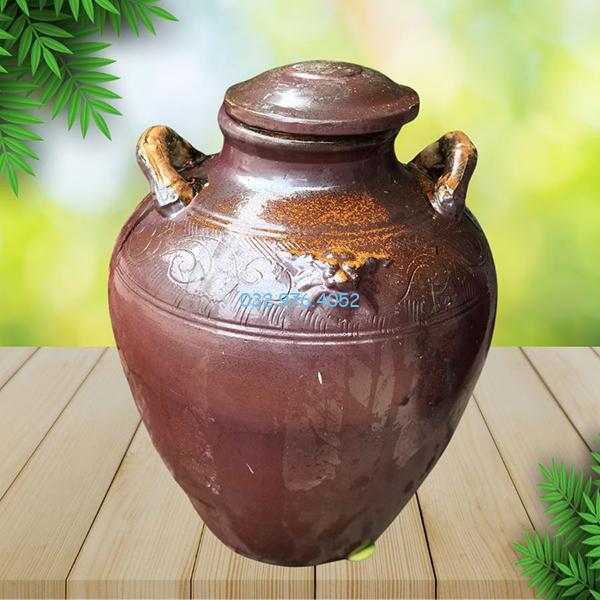 Chum Sành Cổ Mặt Rồng Đắp Nổi