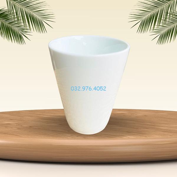 Cốc Đánh Răng Phòng Tắm Men Trắng Trơn
