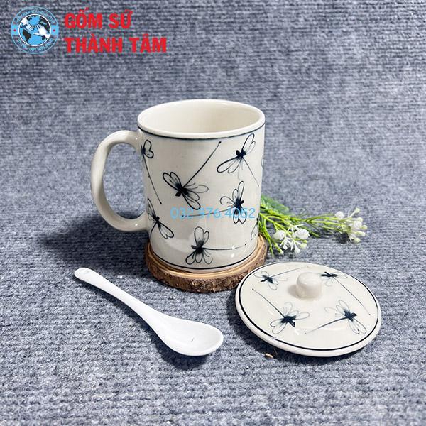 Ly Sứ Men Tro Bóng Vẽ Hoa Văn