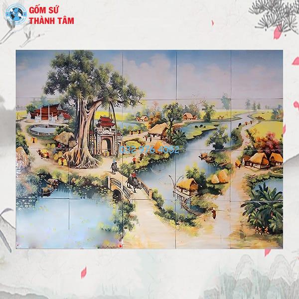 Tranh Gốm Vẽ Trơn Ốp Tường | Đồng Quê