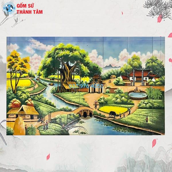 Tranh Gốm Vẽ Trơn Ốp Tường | Đồng Quê