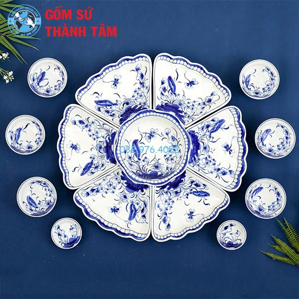 Bộ bát đĩa mặt trời hoạ tiết 3