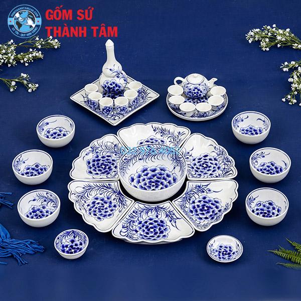 Bộ bát đĩa mặt trời hoạ tiết 3