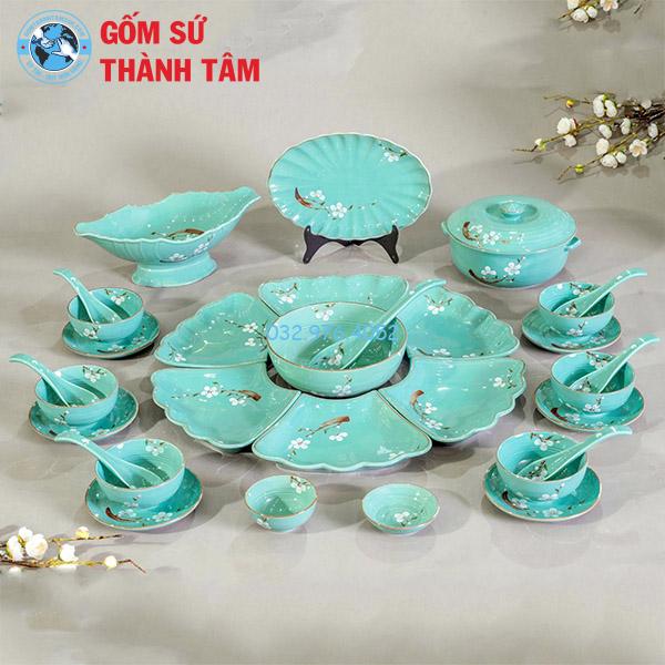 Bộ bát đĩa mặt trời xanh dương