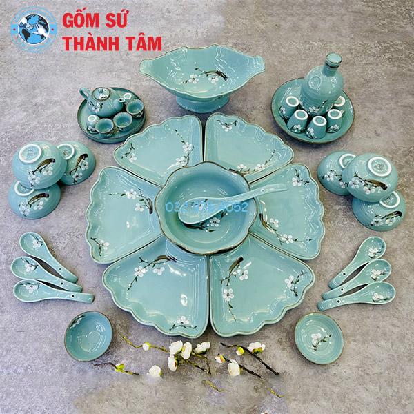 Bộ bát đĩa mặt trời xanh dương