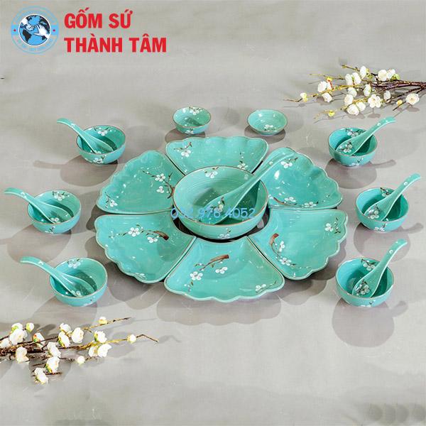Bộ bát đĩa mặt trời xanh dương