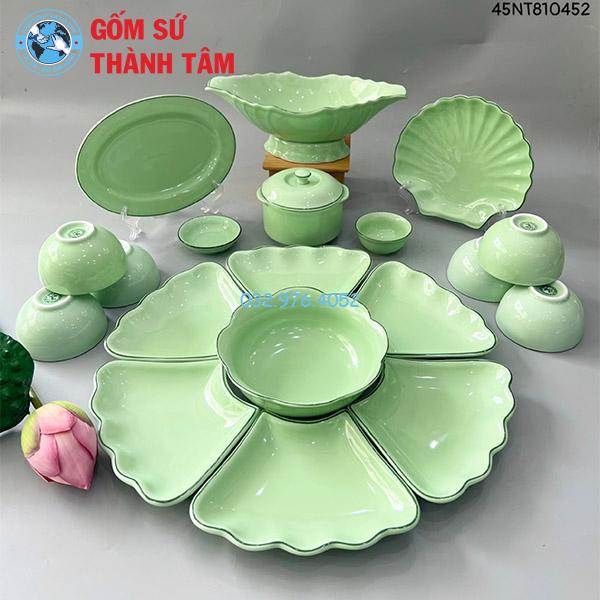 Bộ bát đĩa mặt trời xanh lá