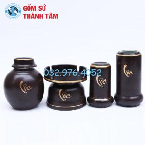 Mua bo phu kien am chen chu Loc gom su Bat Trang cao cap