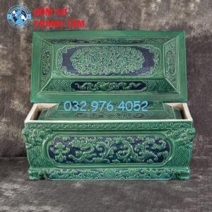 Mua bo quach tieu gom su mau xanh ngoc khac noi hoa van dep mat 1