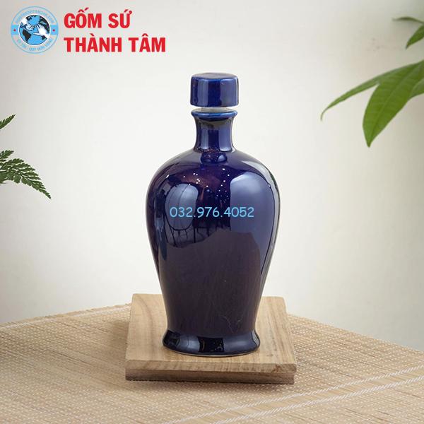 Nậm Rượu Cao Cổ Xanh