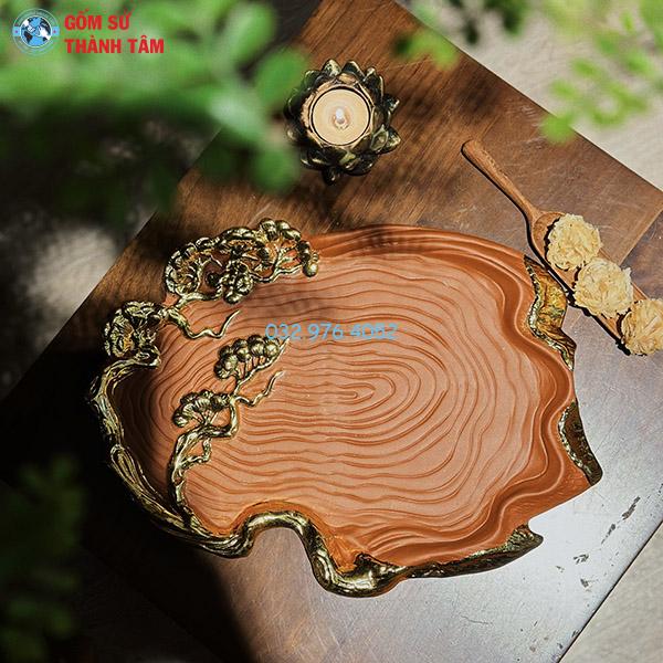Khay sứ đỏ hình khác