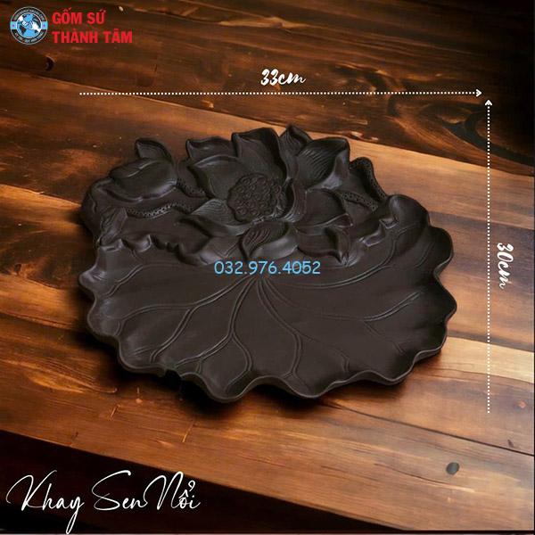 Khay sứ đen mẫu khác