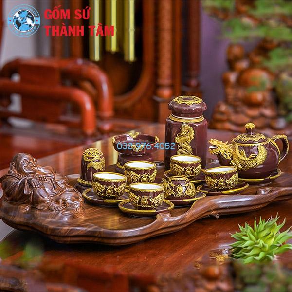 Ưu điểm khi sử dụng bộ ấm chén Bát Tràng bọc đồng