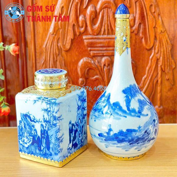 Ý nghĩa sâu xa của bộ ấm chén men lam gốm sứ