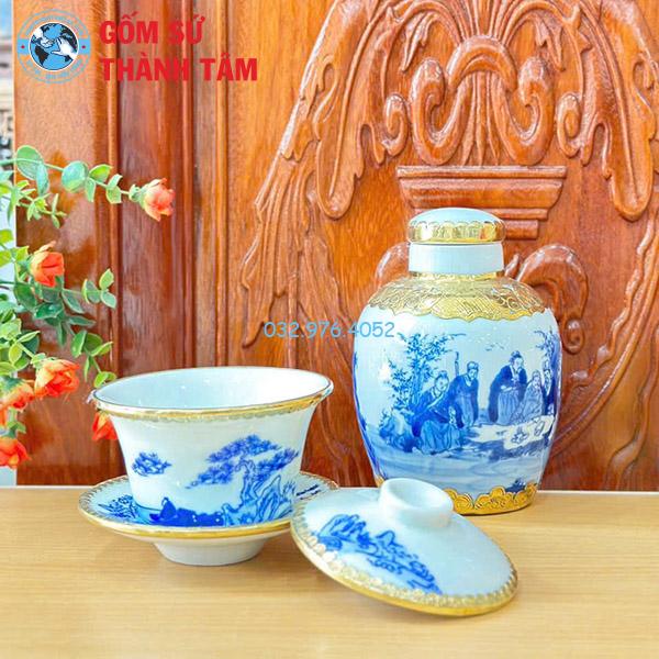 Cách phân biệt ấm chén men lam gốm Bát Tràng thật và giả