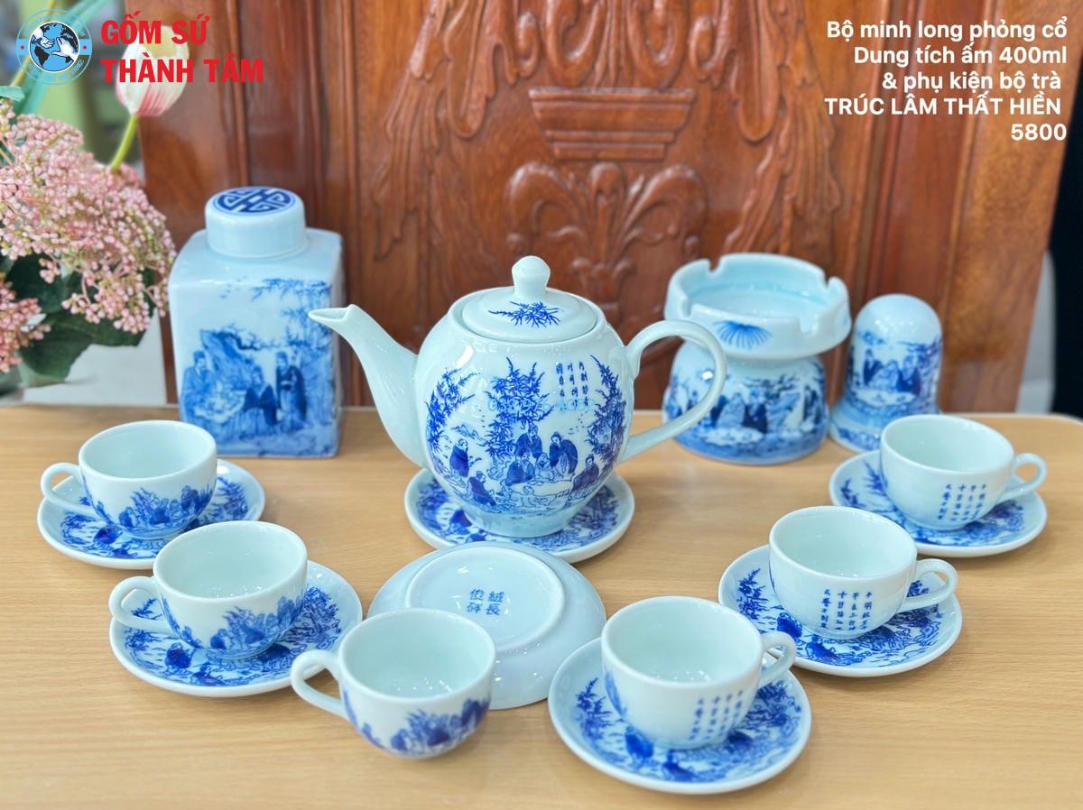 Ấm Chén Men Lam Trơn | Minh Long