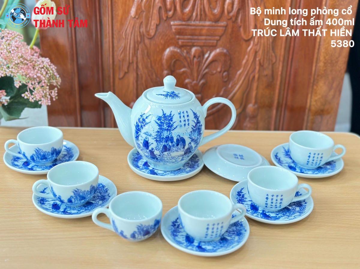 Ấm Chén Men Lam Trơn | Minh Long