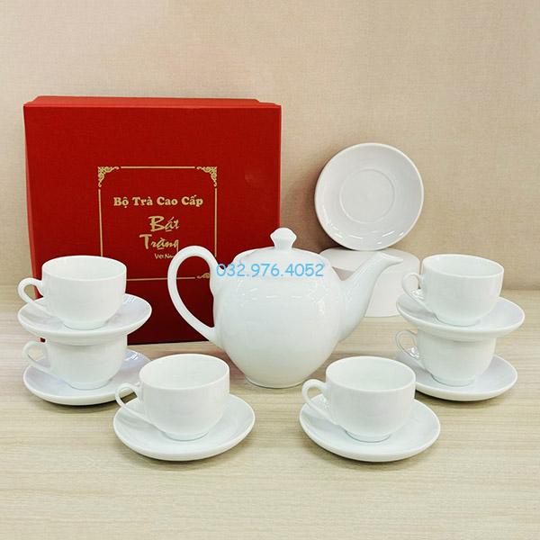Ấm Chén Trắng Minh Long