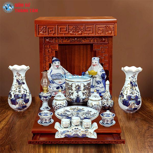 Bộ đồ thờ vẽ vàng – Ban thờ thần tài