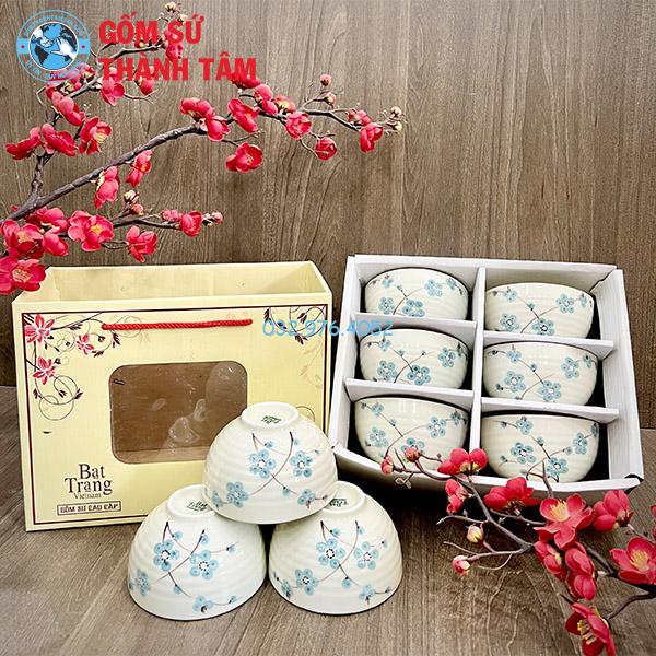 Bát ăn cơm đẹp đào xanh