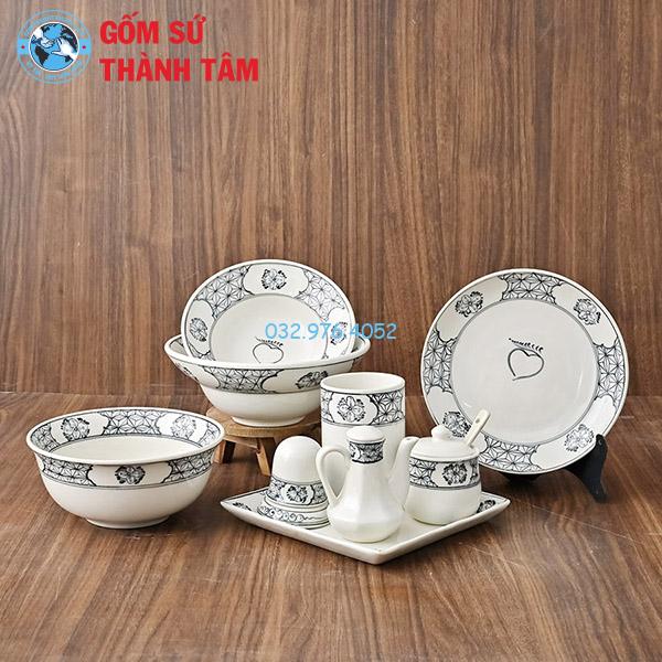 Bát đĩa giả cổ hũ gia vị