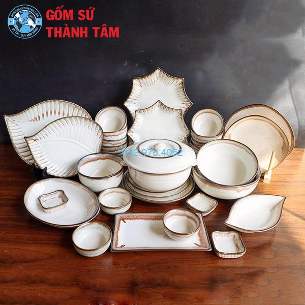 Bát đĩa nhà hàng men trắng kem
