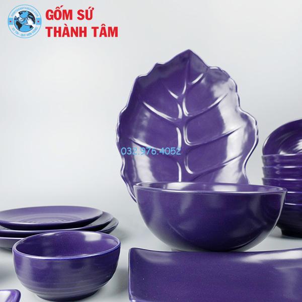 Bát đĩa nhà hàng tím