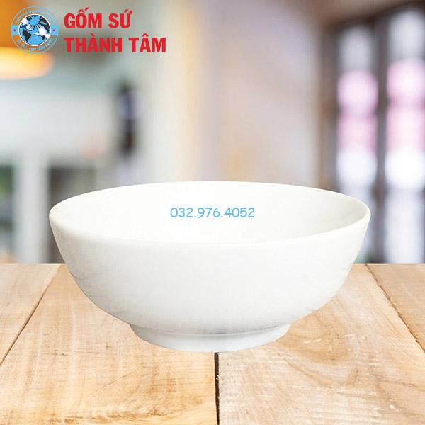 Bát đĩa tô sứ trắng bát nông lòng