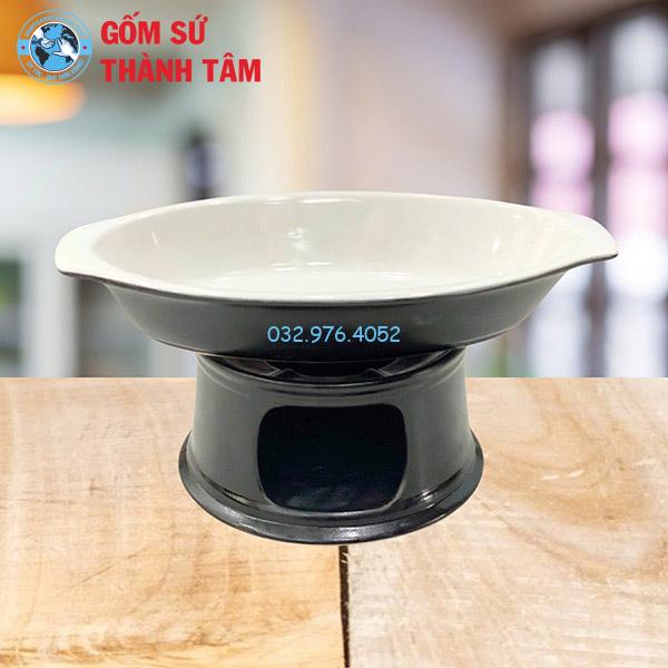 Bát hầm nóng thức ăn khay thuyền men gốm